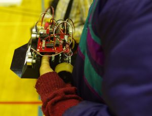 Close-up of an autonomous Mini Sumo